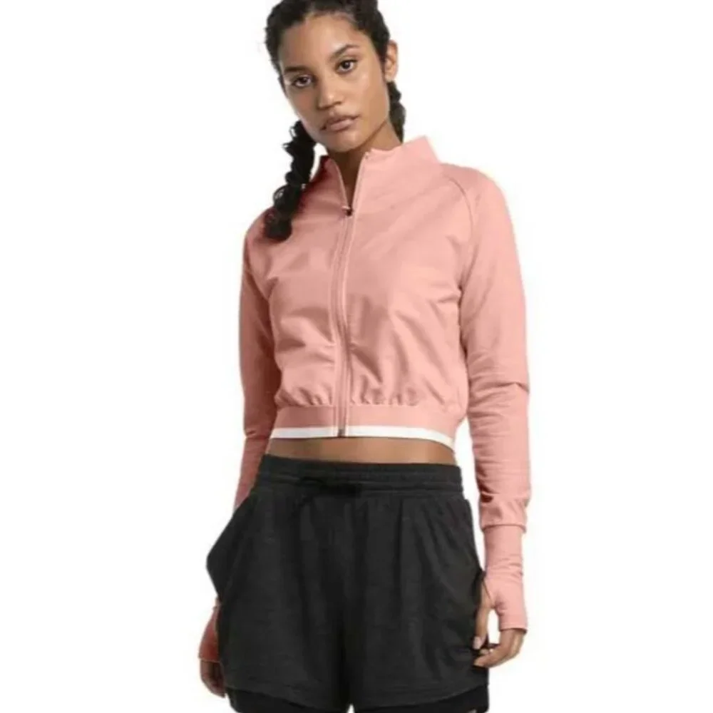 Puma Womens Peach Crop Track Jacket – Size S - Picture 1 of 12